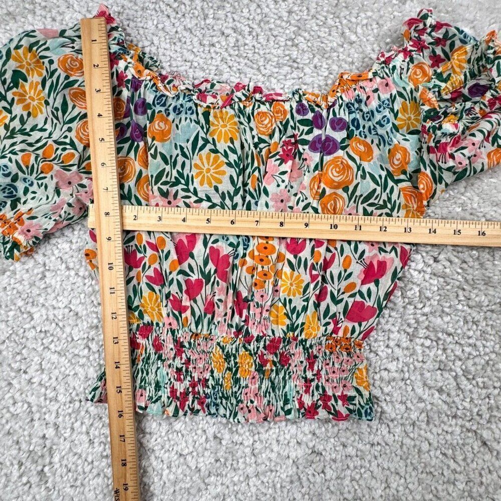 Olivia James The Label Floral Crop Off The Shoulder Top - Picture 7 of 8